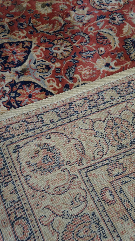 Image 1 of Magnifique tapis d'Orient aux couleurs crème, bleu, rouge et rose, 246 x 172 cm