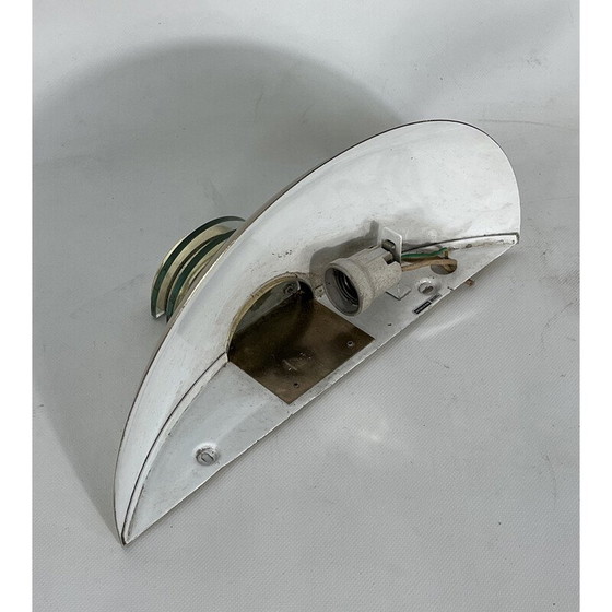 Image 1 of Pair of vintage gilt metal and glass Art deco wall lamps for Sce, France 1970s