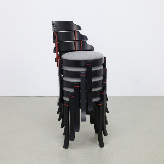 Image 1 of 5X Postmodern Dining Chair In Memphis Style, 1980S