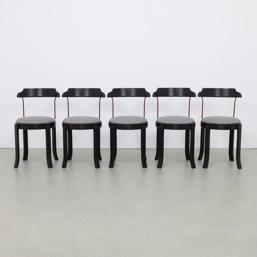 5X Postmodern Dining Chair In Memphis Style, 1980S