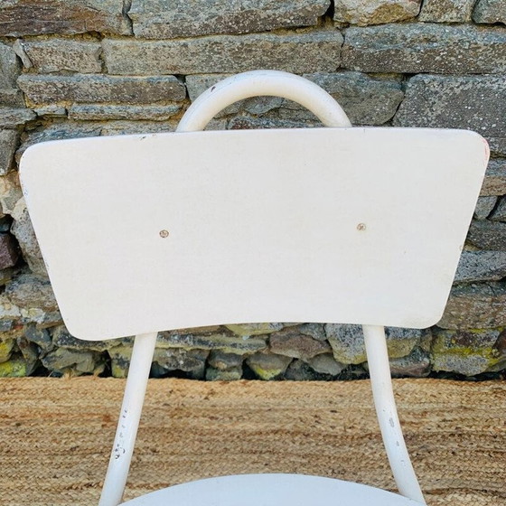 Image 1 of Coppia di sedie vintage in metallo bianco e legno