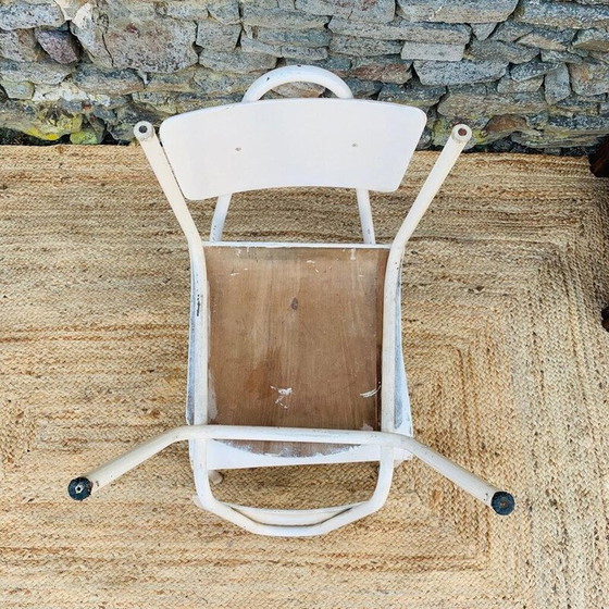 Image 1 of Coppia di sedie vintage in metallo bianco e legno