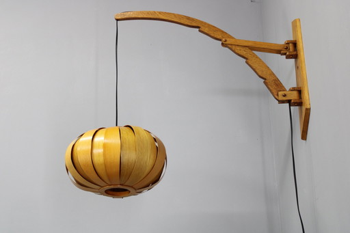 1960s Wall Wooden Lamp by Pokrok Zilina, Czechoslovakia