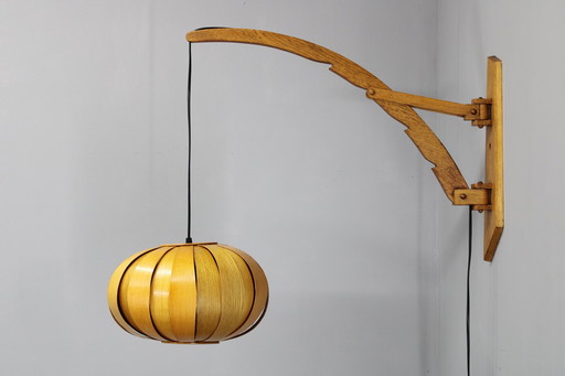 1960s Wall Wooden Lamp by Pokrok Zilina, Czechoslovakia