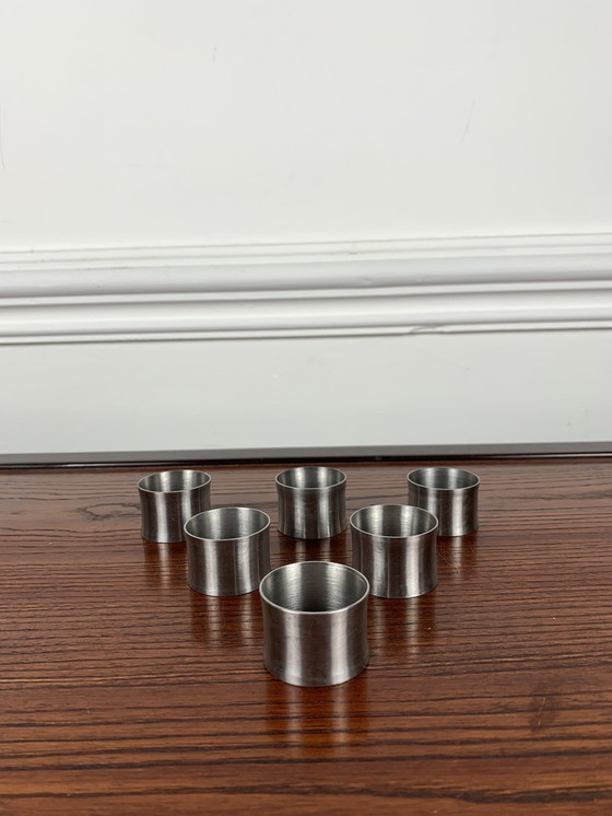 Image 1 of Set Of 6 Stainless Steel Napkin Rings