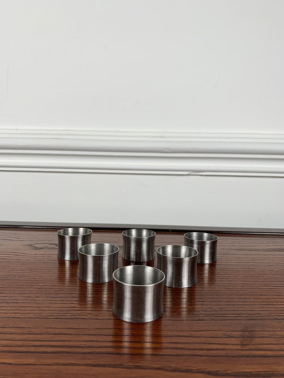 Image 1 of Set Of 6 Stainless Steel Napkin Rings