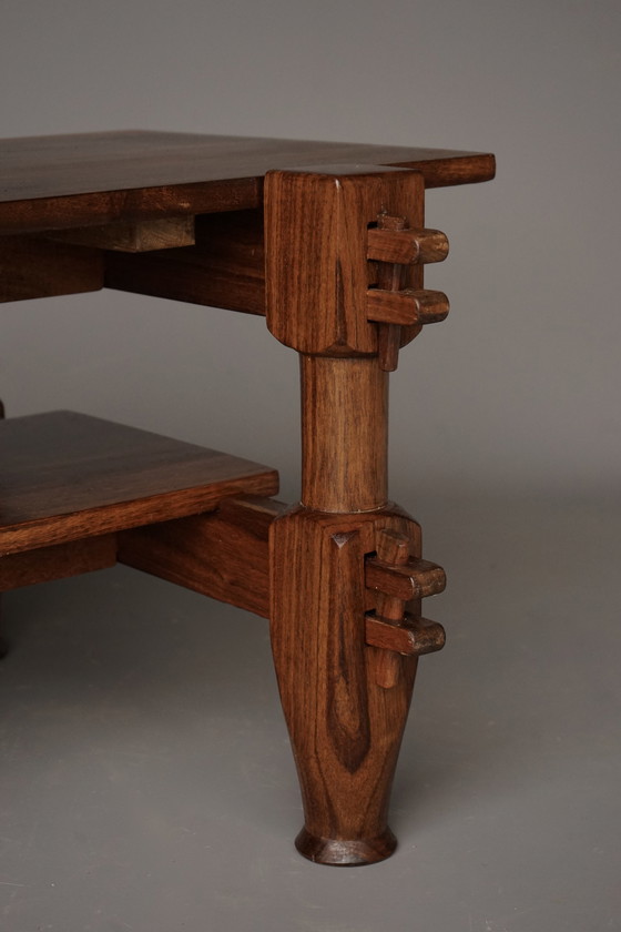 Image 1 of Brazilian Brutalist solid Jacaranda coffee table, 1970s