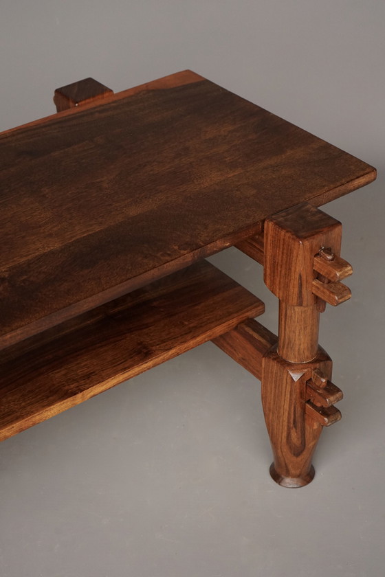 Image 1 of Brazilian Brutalist solid Jacaranda coffee table, 1970s