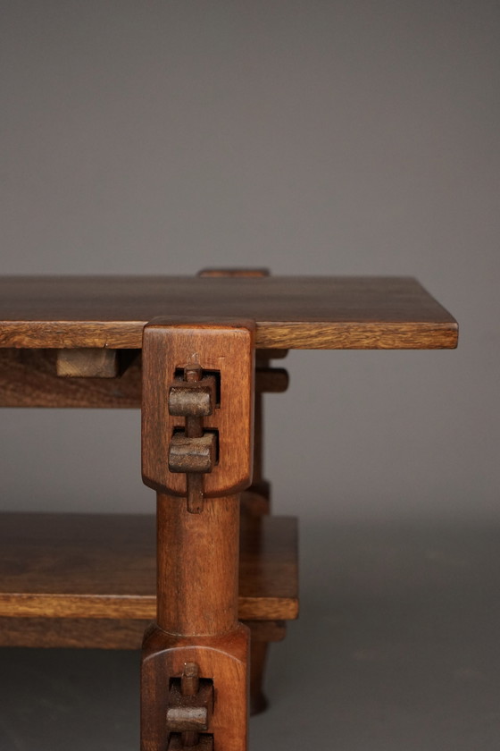 Image 1 of Brazilian Brutalist solid Jacaranda coffee table, 1970s