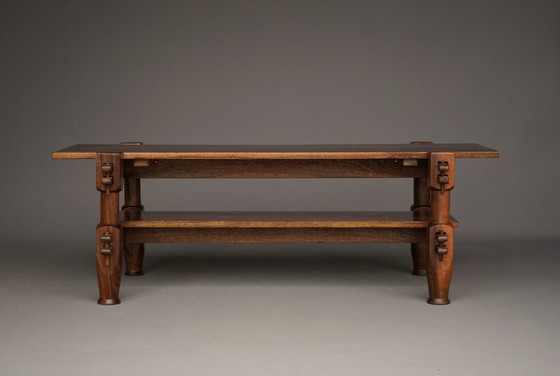 Image 1 of Brazilian Brutalist solid Jacaranda coffee table, 1970