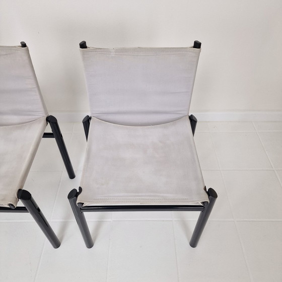 Image 1 of Set Of 4 "Mastro" Dining Chairs By Afra & Tobia Scarpa For Molteni, Italy 1980'S