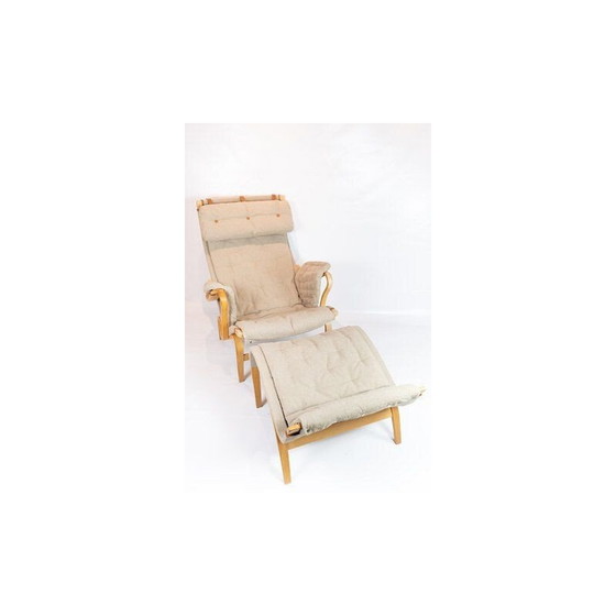 Image 1 of Vintage Pernille easy chair with stool by Bruno Mathsson and Dux 1960s