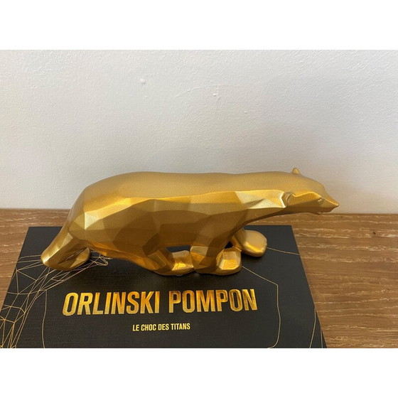 Image 1 of Vintage golden pom pom bear by Richard Orlinski, 2023