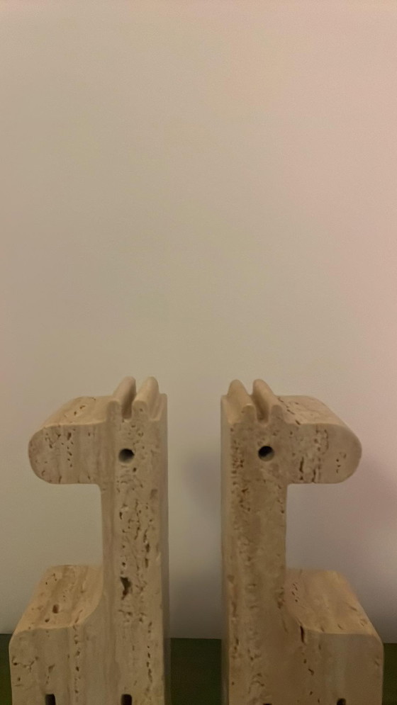 Image 1 of Fratelli Mannelli Girafe bookends in travertine