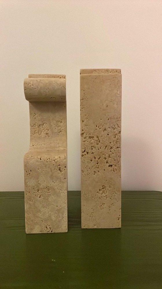 Image 1 of Fratelli Mannelli Girafe bookends in travertine