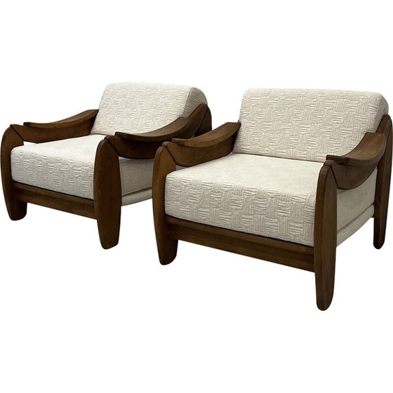 Image 1 of Pair of vintage teak armchairs