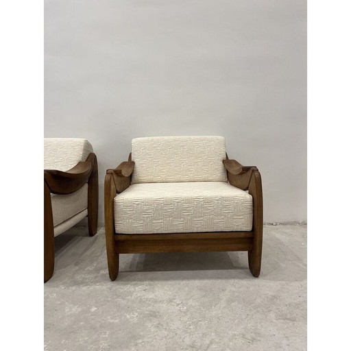 Pair of vintage teak armchairs