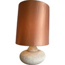 Lampada vintage in pietra naturale e tessuto, 1970