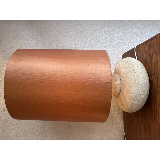 Image 1 of Lampada vintage in pietra naturale e tessuto, 1970
