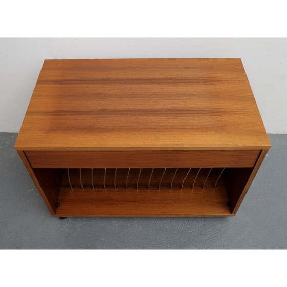 Image 1 of Vintage record rack in walnut by Renz, Germany 1970