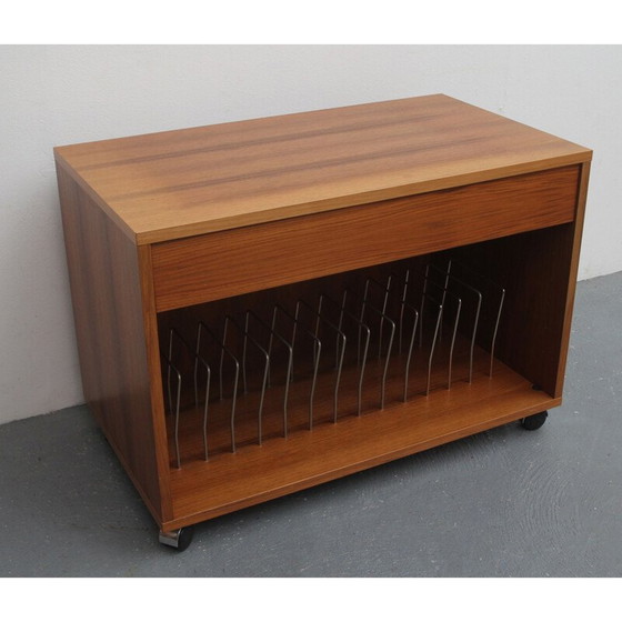 Image 1 of Vintage record rack in walnut by Renz, Germany 1970