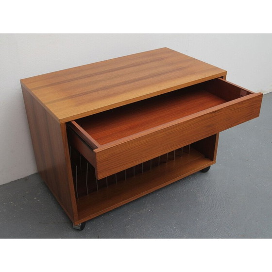Image 1 of Vintage record rack in walnut by Renz, Germany 1970