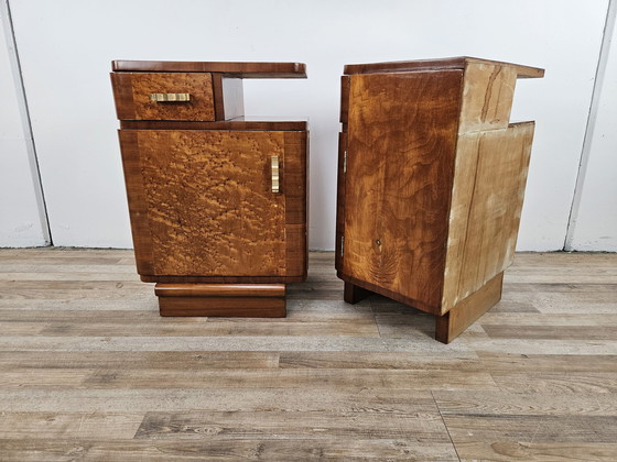 Image 1 of Art Decò Bedside Tables In Thuja Wood 1940