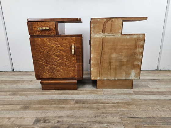 Image 1 of Art Decò Bedside Tables In Thuja Wood 1940