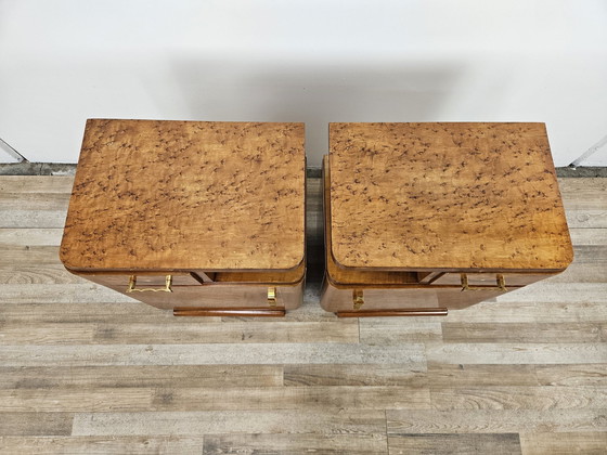 Image 1 of Art Decò Bedside Tables In Thuja Wood 1940