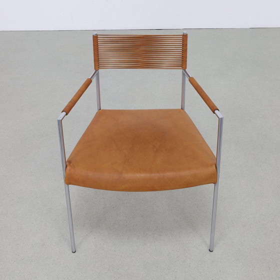 Image 1 of 2X Armchair Leather + Stainless steel Gerard Van Den Berg