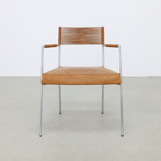 Image 1 of 2X Armchair Leather + Stainless steel Gerard Van Den Berg