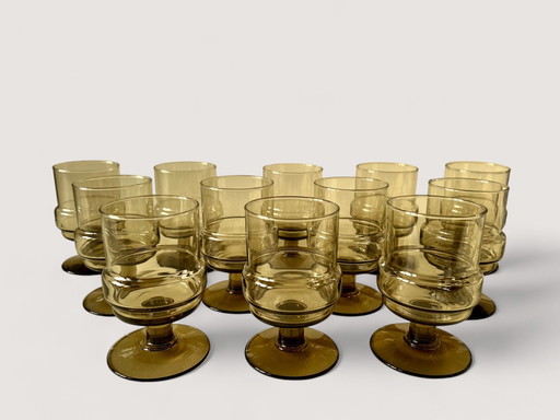 12 X Vintage Wine Glasses: Willem Heessen For Royal Leerdam