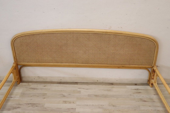 Image 1 of Vintage Double Bed In Bamboo And Vienna Straw