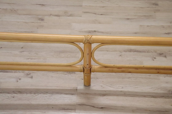 Image 1 of Vintage Double Bed In Bamboo And Vienna Straw