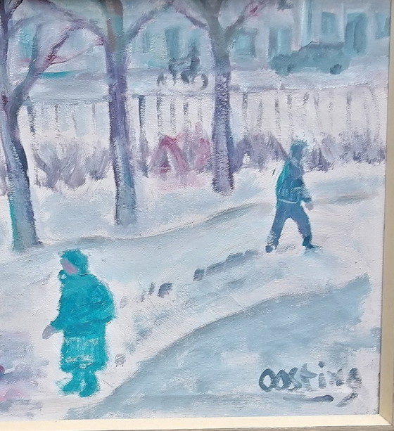 Image 1 of (Jeanne) Bieruma Oosting "" Oosterpark In The Winter "" Oil On Canvas