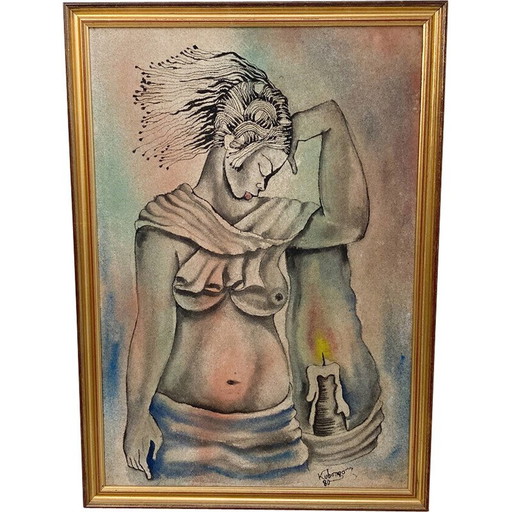 Pintura vintage moderna, 1980