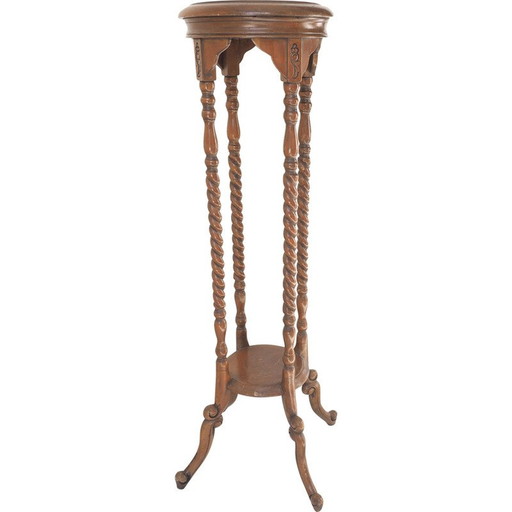 Mesa de pedestal vintage de madera de cerezo