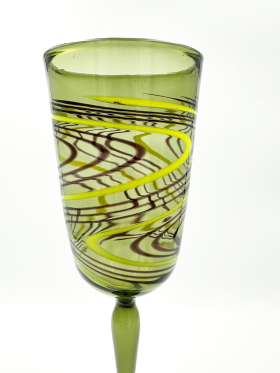 Image 1 of Set Of 3 X Lauscha Vases Ball Wire Glass