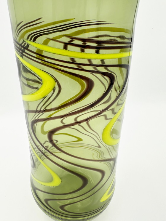 Image 1 of Set Of 3 X Lauscha Vases Ball Wire Glass