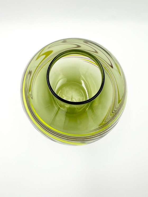 Image 1 of Set Of 3 X Lauscha Vases Ball Wire Glass