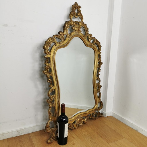 Large Vintage Baroque Brocante Rococo Mirror Mantel Mirror.