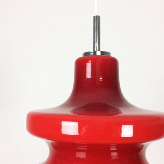 Image 1 of Vintage red suspension lamp by Peill and Pultzler, Germany 1970