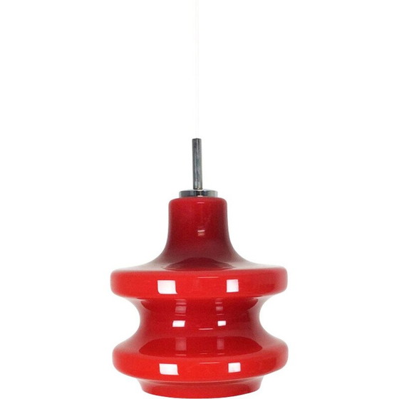 Image 1 of Vintage red suspension lamp by Peill and Pultzler, Germany 1970