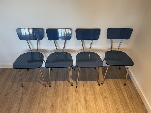 4 sedie Vintage in Formica blu
