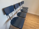 4x Chaises vintage en formica bleu