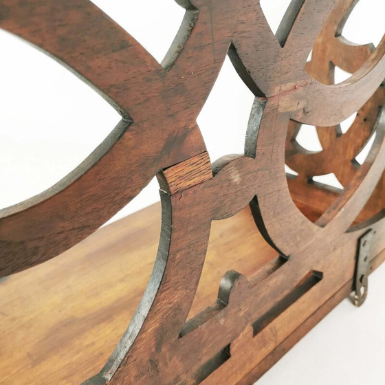 Image 1 of Vintage Art Deco wall shelf in walnut wood, Denmark 1920