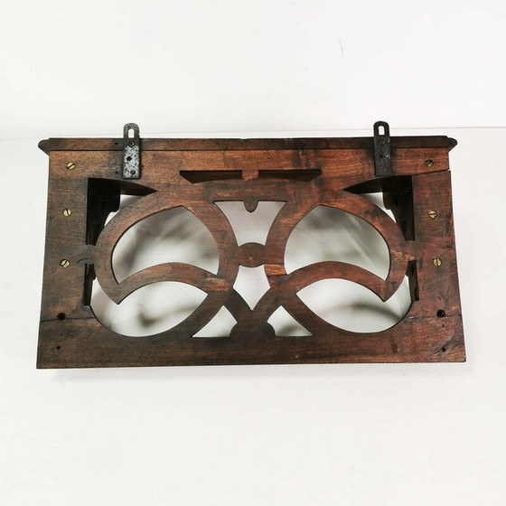 Image 1 of Vintage Art Deco wall shelf in walnut wood, Denmark 1920