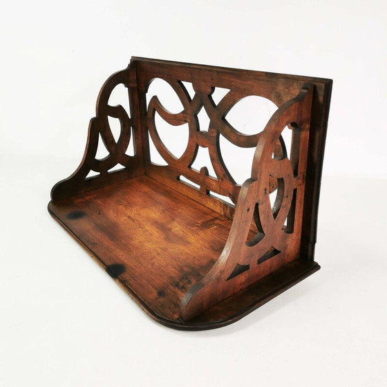 Image 1 of Vintage Art Deco wall shelf in walnut wood, Denmark 1920