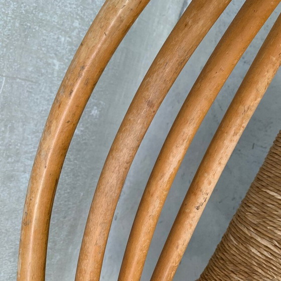 Image 1 of Pair of vintage pine and rush chairs, Netherlands 1960