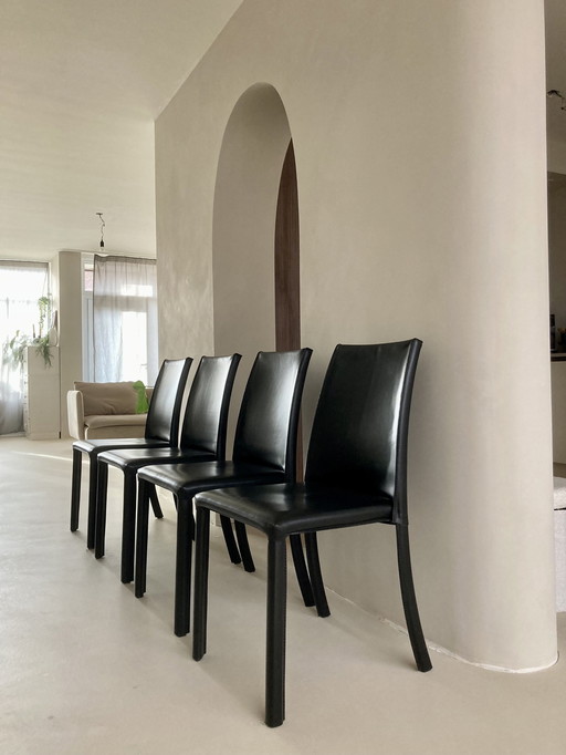 4 Core Leather Chairs Piet Klerkx - Dining Chairs Brunello